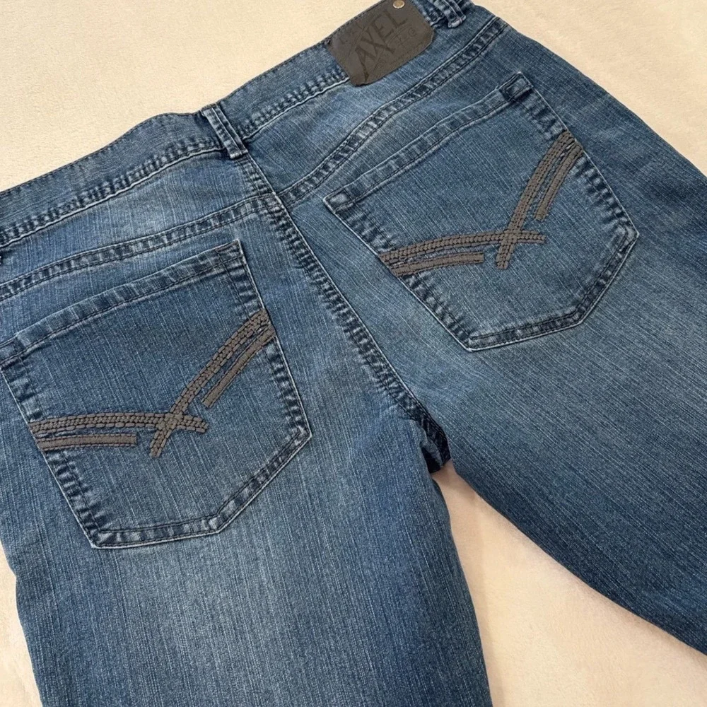 AXEL‎ BRAND Mens Slim Straight Blue Wash Denim Jeans W36 L32